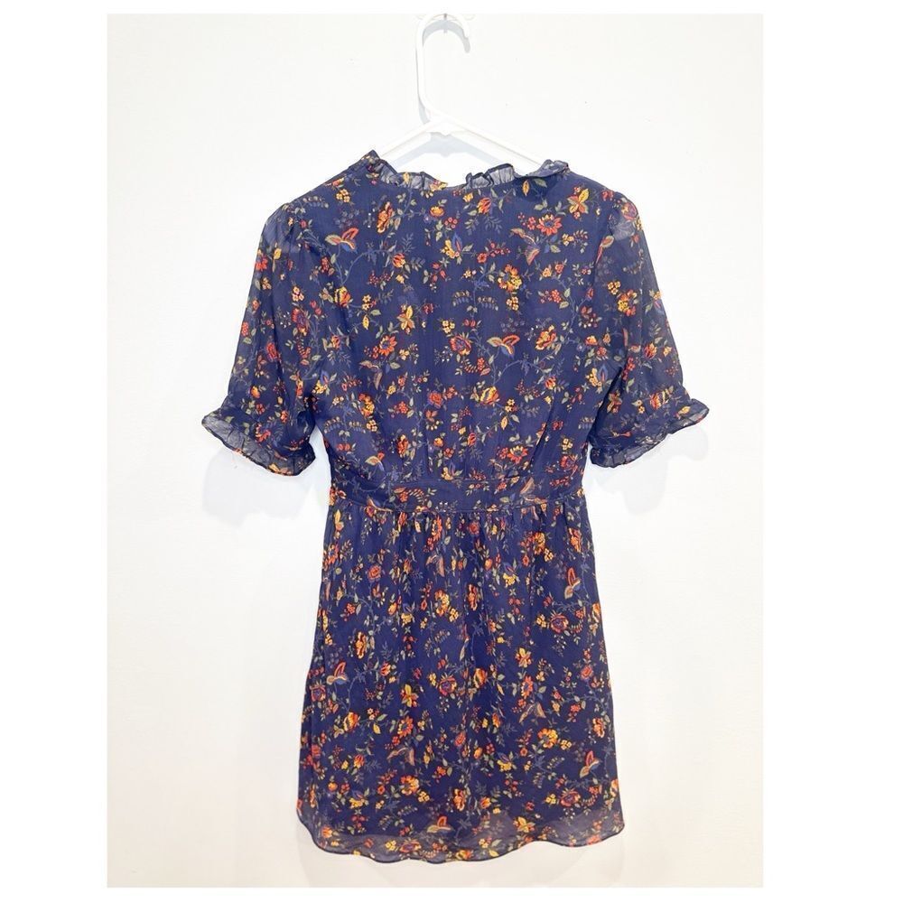 Madewell amaranth wrap mini dress moonless floral - Picture 4 of 5